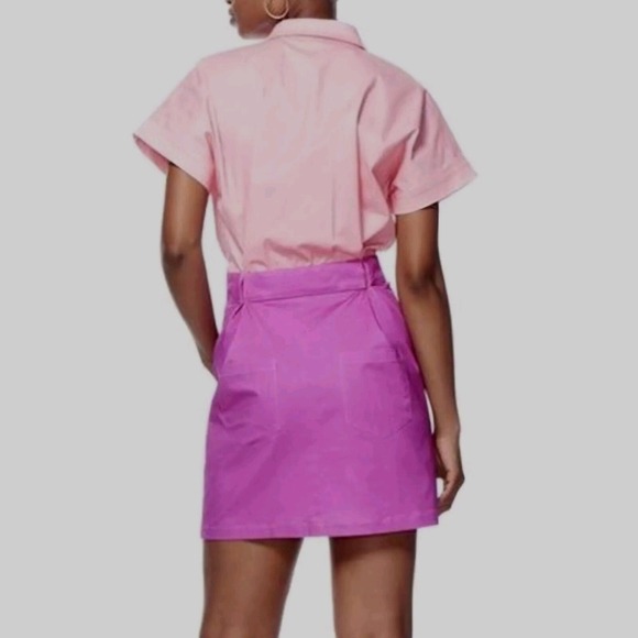 THE KIT Cargo Dress SS Dottie Blush Pink‎ Colorblock Women Medium Relaxed Cotton - Picture 7 of 16